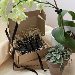 blackbird & rain gift box try our face oils