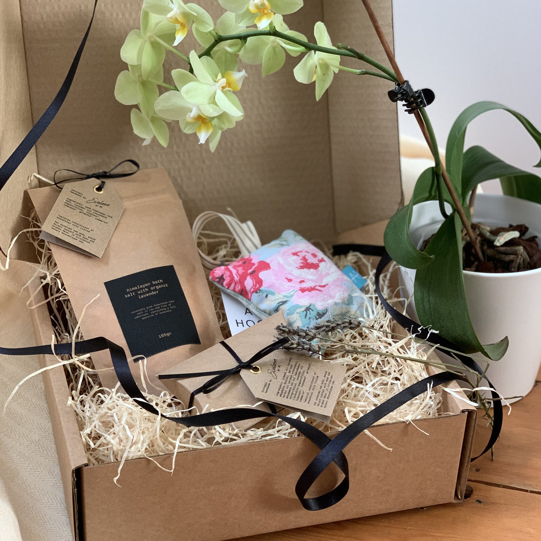 lavender bath salt and face oil + perfume bag